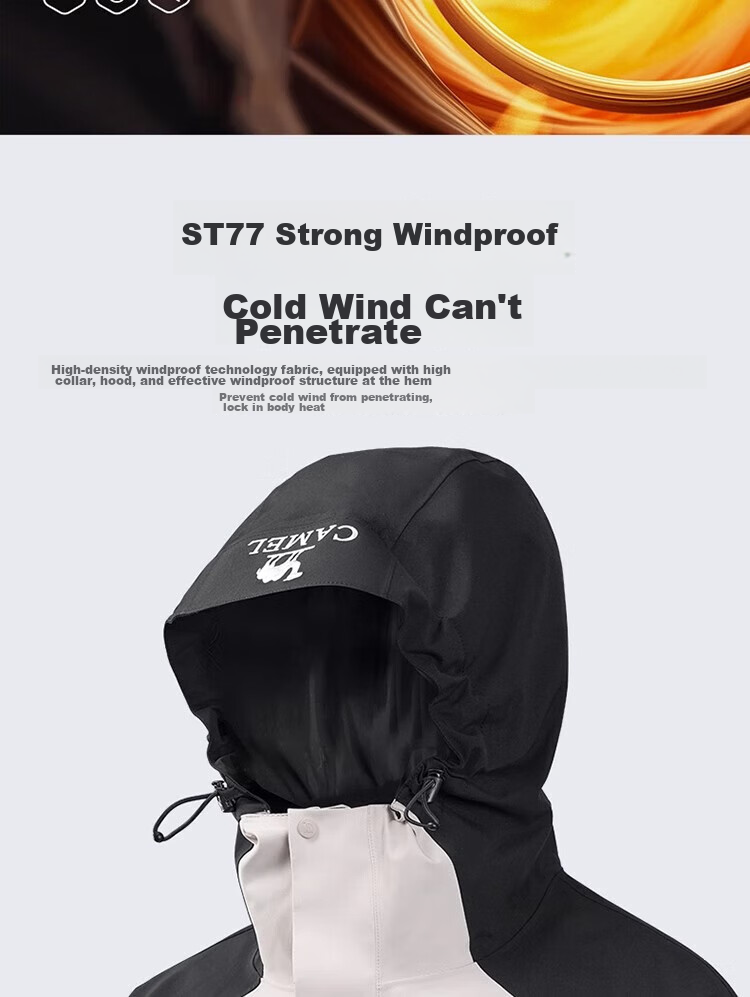 CAMEL [Wangzhe Kaijia] Outdoor Three-In Jacket for Men And Women, Windproof Coat, New Hiking Wear 8