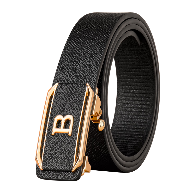 COW Men's Belt, Automatic Buckle without Teeth, Cowhide Waistband, Gift Box, Simple Business Style, Trouser Belt, Father's Day Gift, 2028