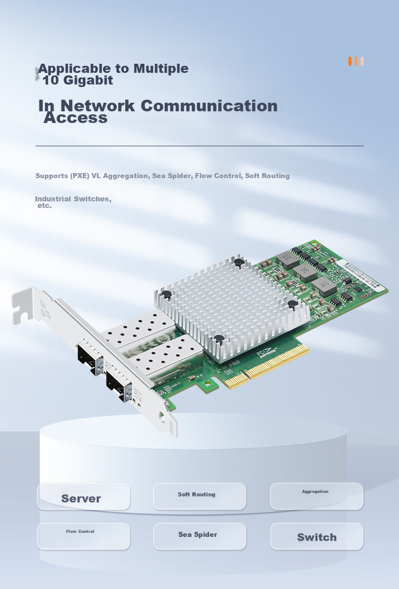 EB-LINK BCM57810S Chip, PCI-E X8 Gigabit Dual-Port Fiber Optic Network Card, 10G Server SFP+ Interface Network Adapter 10