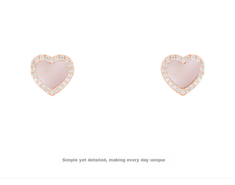 APM Monaco Pink Mother-Of Heart Stud Earrings, Niche Luxury High-End Jewelry, Birthday Gift for Girlfriend Or Wife 5