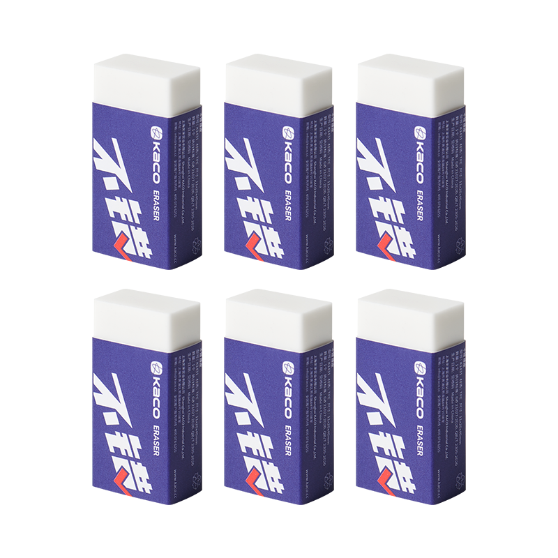 KACO Eraser, Low-Dust Writing Line Maker for Students' Exams And Art Sketching, Specialized for Drawing, 40mm*20*mm*11mm (Pack of 6)