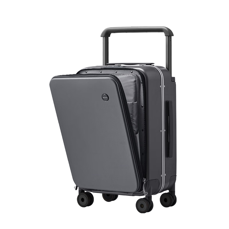 Mixi Front-Opening Luggage Suitcase with Wide Handle, Aluminum Frame, Suitable for Men And Women, Can Sit Inside, 24-Inch Large Capacity Password Lock Suitcase with Stylish Desig