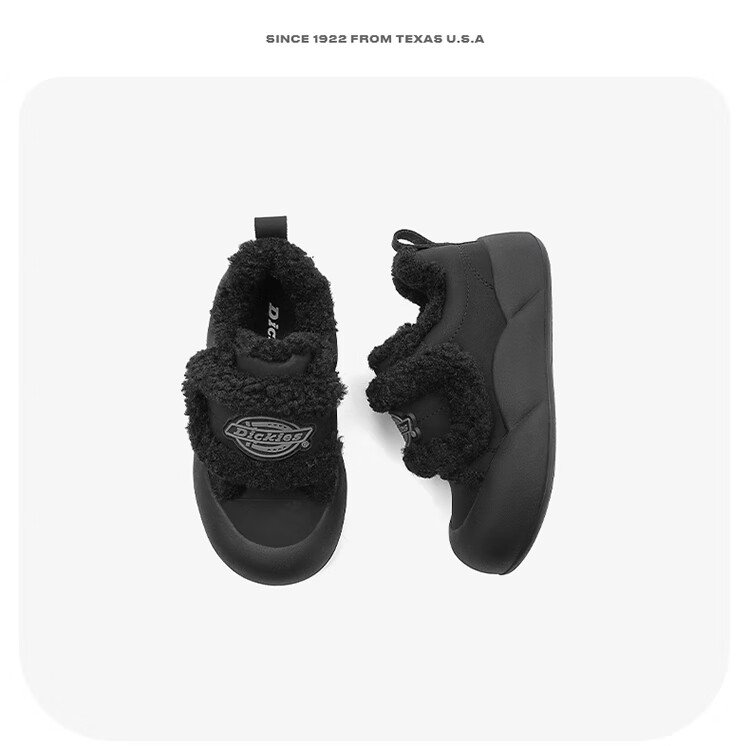 Dickies Children's Cotton Shoes, Winter Fleece-Lined Warm Wear-Resistant Casual Shoes, Kids' Flat Shoes, Trendy Shoes for Girls, Dexun Shoes 20