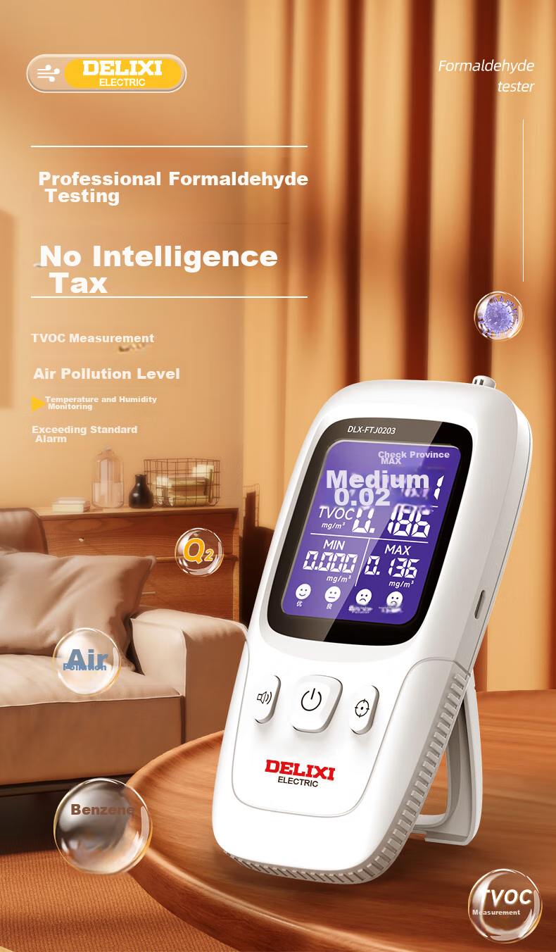 DELIXI ELECTRIC Formaldehyde Detector Indoor Air Quality Monitor Home Formaldehyde Tester Upgraded Version 2
