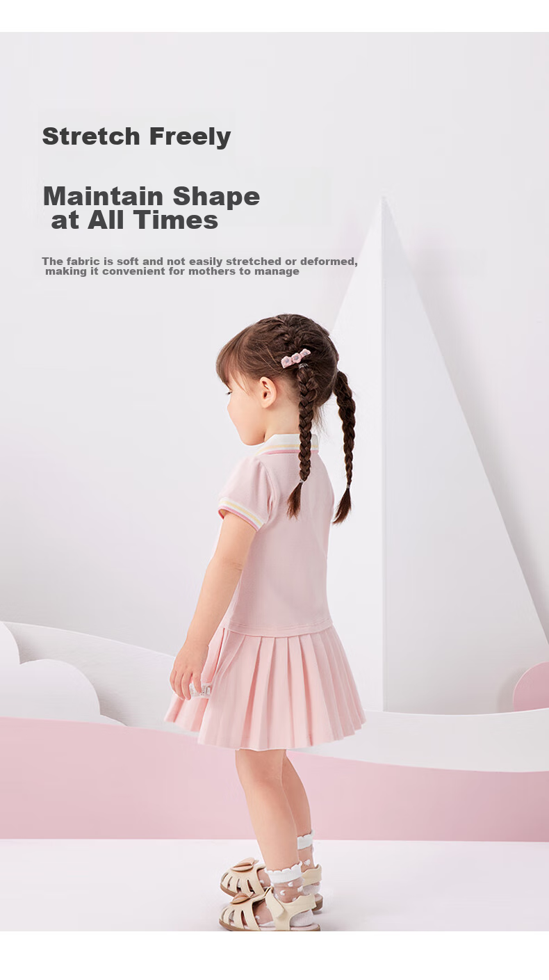 DAVE & BELLA [Soda Cotton] Summer Girls' Dress, Baby Polo Dress, Girl's Princess Dress, Children's Skirt 5