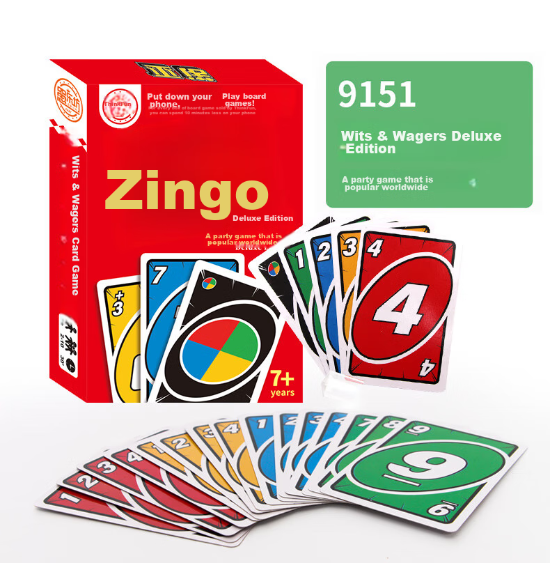 JUA Wuno Classic Uno Card Game Multiplayer Casual Party Poker Board Game Upgraded Version 450g 4
