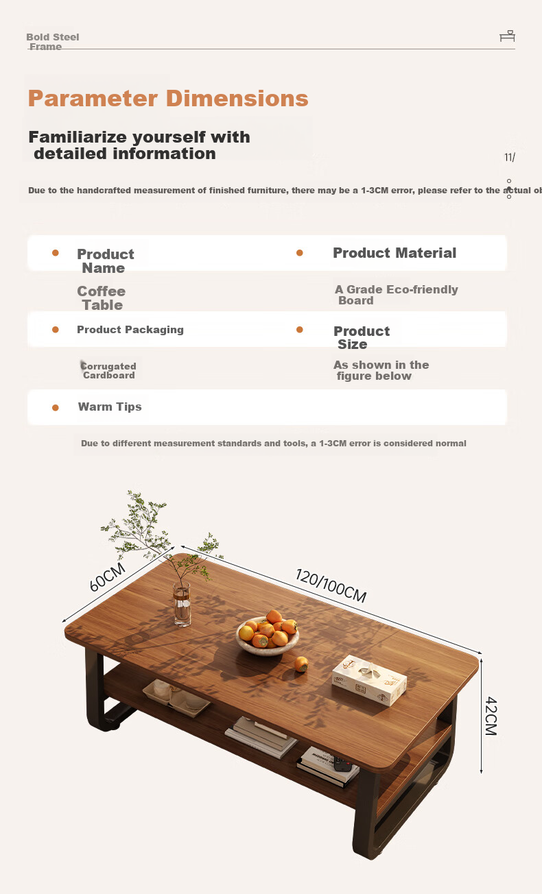 Yimo Coffee Table, Small Apartment Living Room Table, Simple Rental Apartment Small Table, Creative Square Sofa Home Tea Table 12