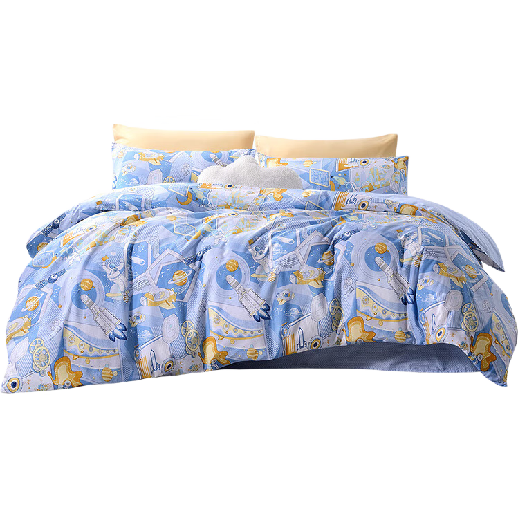 FUANNA Four-Piece Set Pure Cotton 100% Cotton Bedding Set Bed Sheet Double Extra-Large Duvet Cover for 1.8-Meter Bed