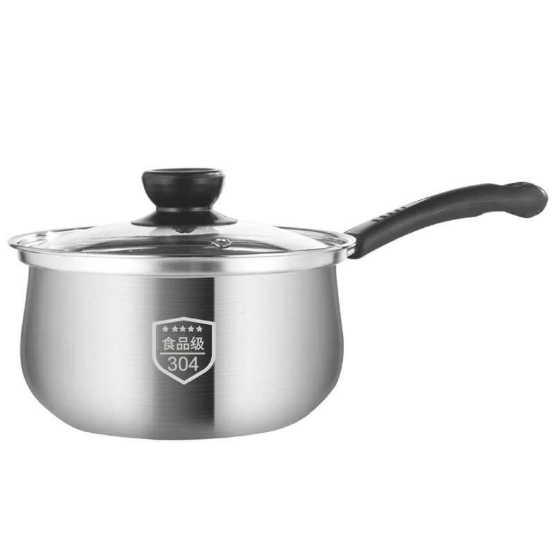 BSITN 304 Stainless Steel Non-Stick Milk Pot, 18cm Small Milk Pot, Baby Food Pot, Cooking Pot, Compatible with Gas And Induction Stoves, 1530