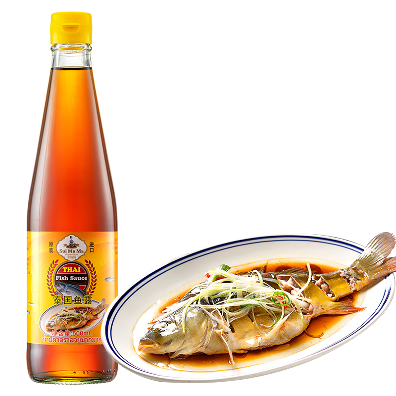 水妈妈泰国进口 鱼露500ml 凤尾鱼汁冬阴功汤 泰餐料理调味料 玻璃瓶装 
