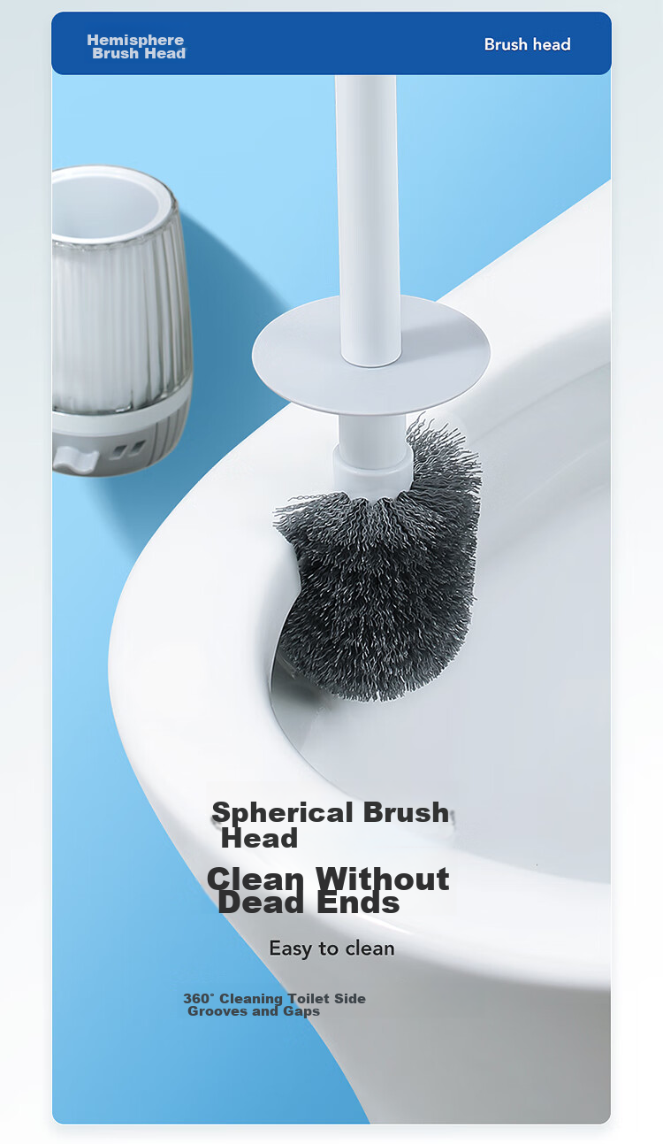 LYNN Wall-Mounted Toilet Brush Set, Drainable, Bathroom Cleaning Brush, No Dead Angle Cleaning, 1 Set 4
