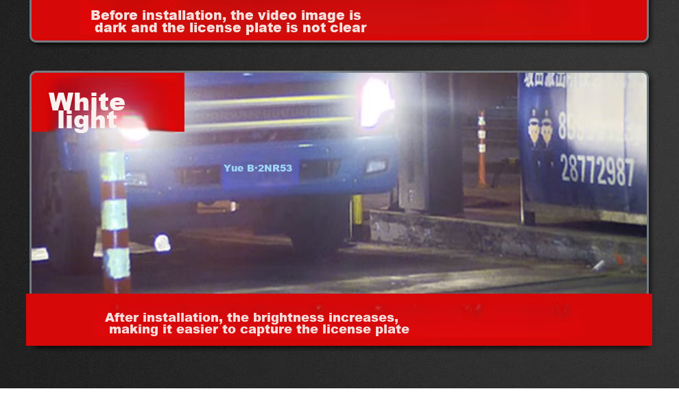 COMPCCTV White Light Camera Fill Light Barrier Parking Lot Night Vision License Plate Monitoring, 220v15 Fill Light 6