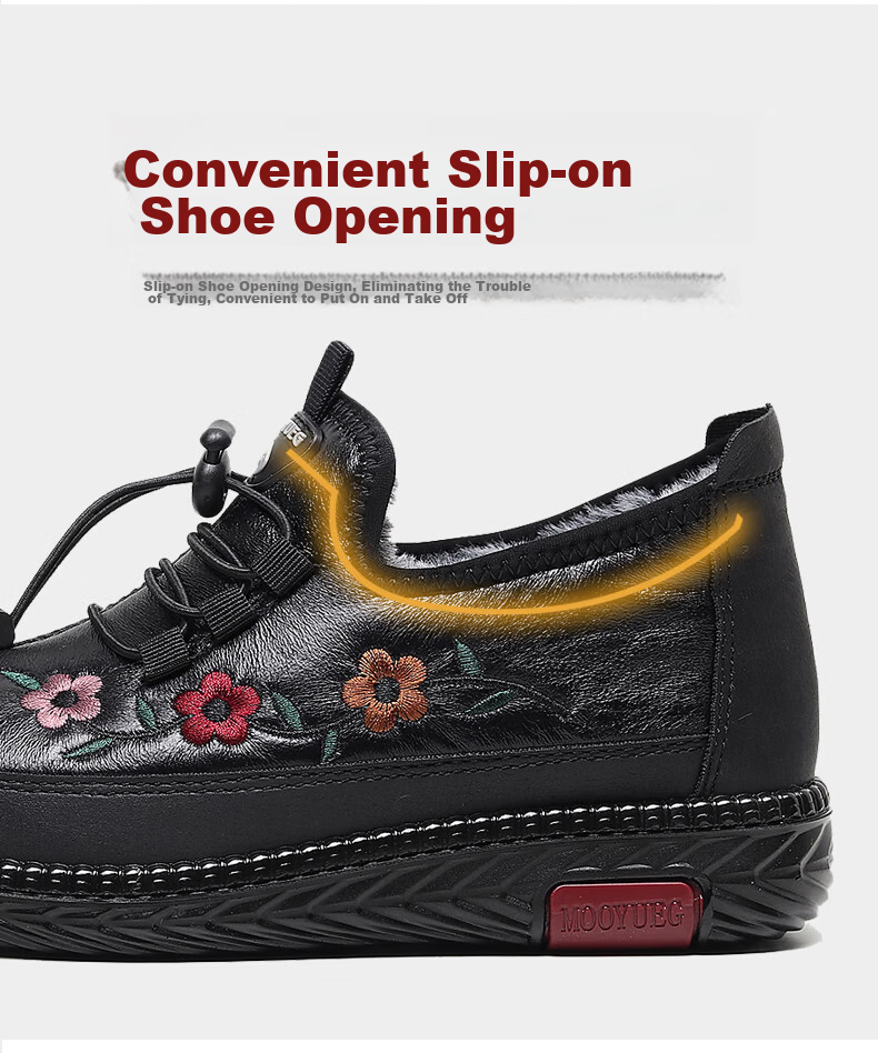 Ankang Mom Shoes, Winter Cotton Shoes for Women, Fleece-Lined for Warmth, Elderly Shoes for Middle-Aged And Elderly, Soft-Soled Thick Slippers for Grandmothers, AK78925, Black, Size 42 10
