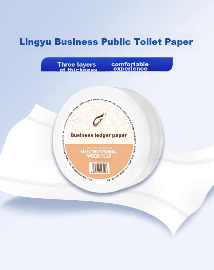 Feiyu Large Core Roll Toilet Paper, 4-Ply, 650g*12 Rolls, Commercial Use, Thick And Absorbent, Hotel Bathroom Tissue, Whole Box F650 6