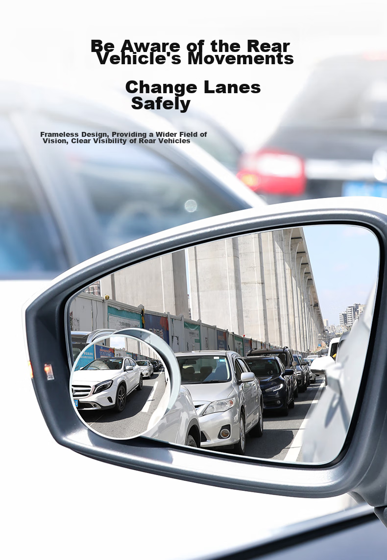 KOOLIFE Car Rearview Mirror Small Round Mirror, Reversing Mirror, Car Auxiliary Blind Spot Assist Wide-Angle Reflective Mirror, Small Round Mirror, Reversing Aid, High-Definition, Rainproof, 360-Degree Adjustable 11