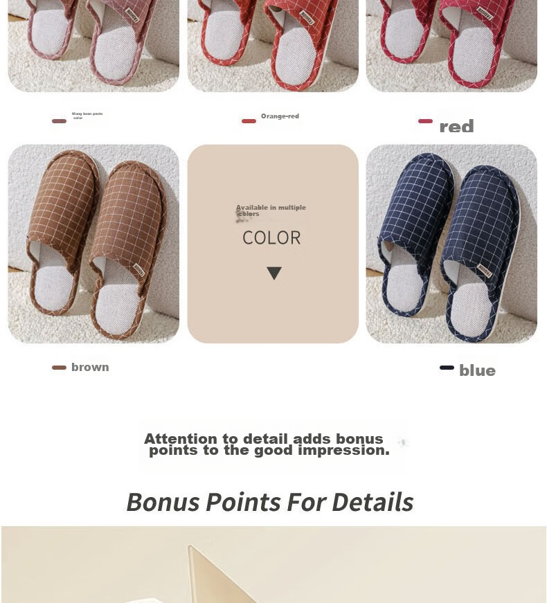 Huameijianbu Versatile Thick-Soled Couple Cotton Slippers for Indoor And Outdoor Use, Fleece-Lined Warm Cotton Slippers HM2258 Brown Size 44-45 8