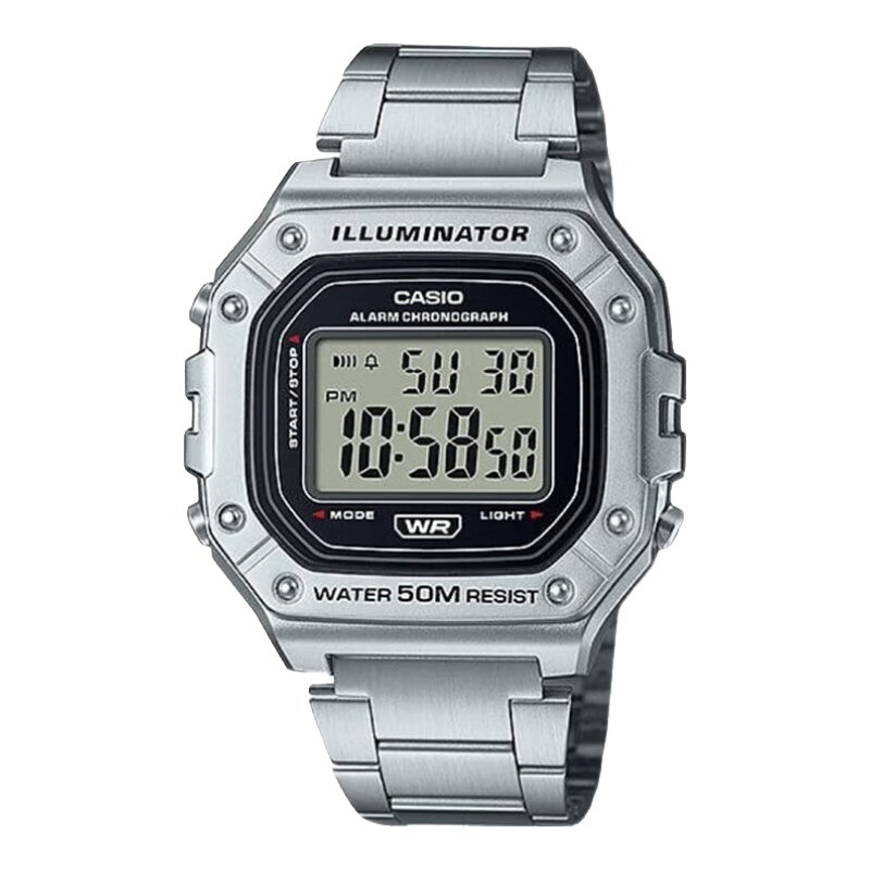 Casio Watch, Men's Retro Small Square Sports Waterproof Student Watch for Men And Women, F91W Series W-218HD