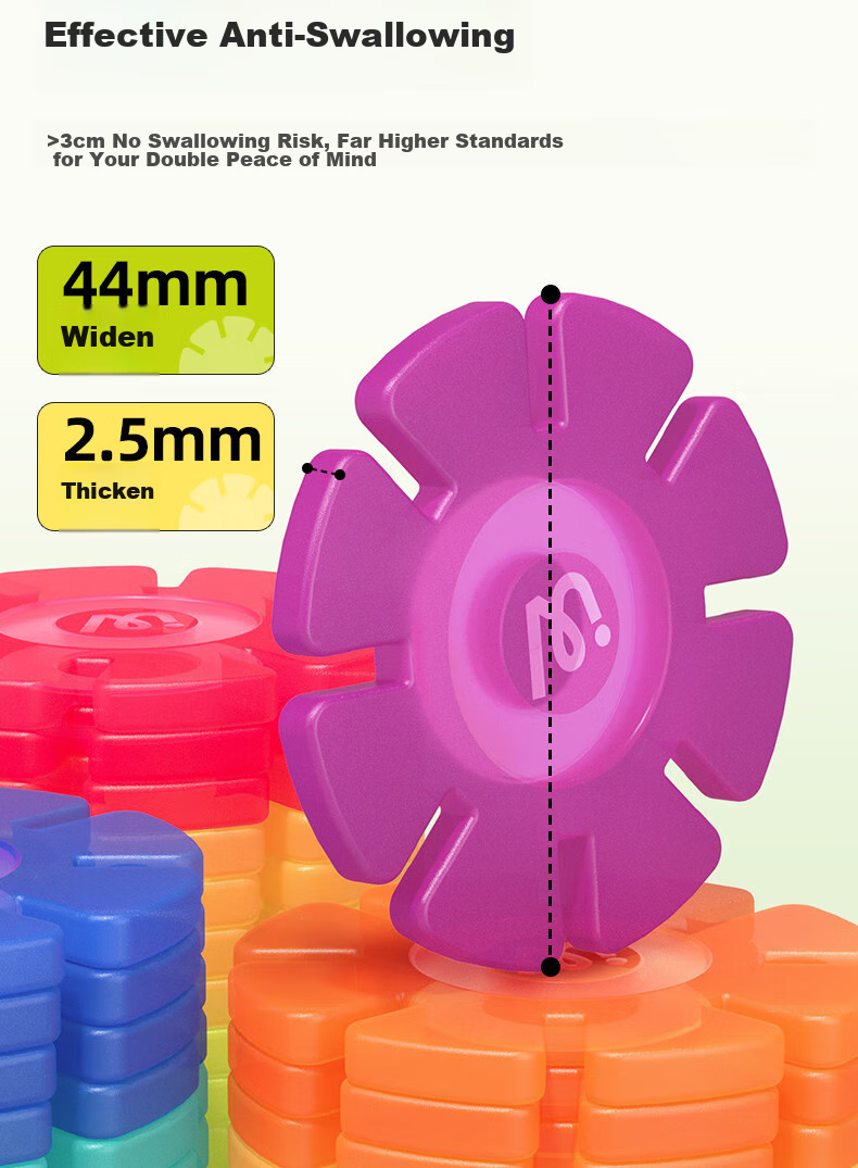 MiDeer Building Blocks, DIY Assembly Toy, Gift for Boys And Girls, Transparent Colorful Snowflake Pieces - 200pcs Children's Gift 4