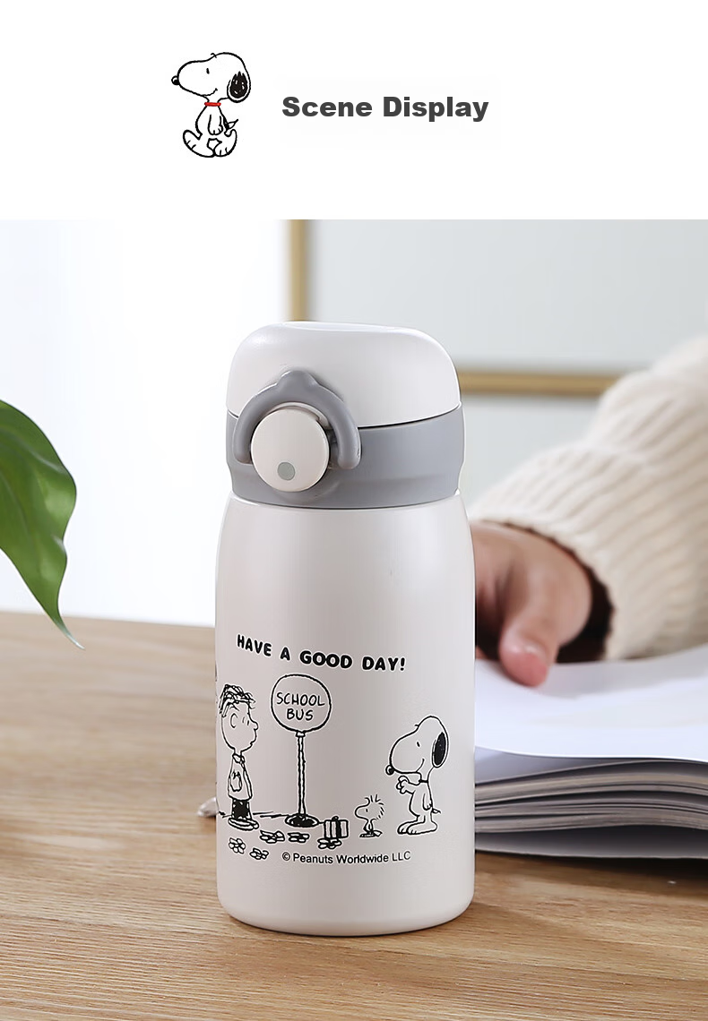 SNOOPY Insulated Mug, Small Capacity, 316 Stainless Steel, Mini Straw Pocket Cup, Compact Portable Water Bottle for Students, Men And Wome 20