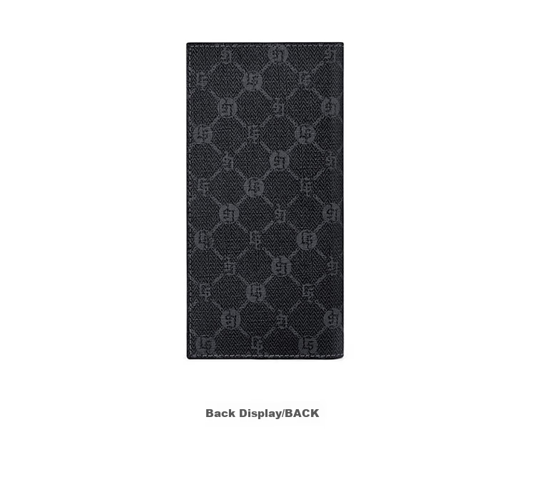 GOLF Men's Wallet, Multi-Card Slots, Long Wallet, Vintage Printed Design, 11 Card Slots, Casual Large Capacity Leather Wallet, Horizontal Style Billfold, Business Money Clip, 5V768385J, Black 15