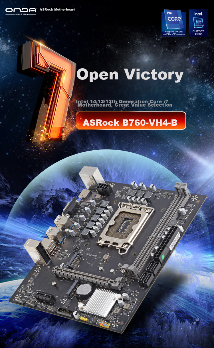 ONDA Z790PRO-WIFI-B4 Motherboard (Intel B790 / LGA 1700) Compatible with CPU 14700/14600K/14400/12600KF Gaming and Esports Edition 1