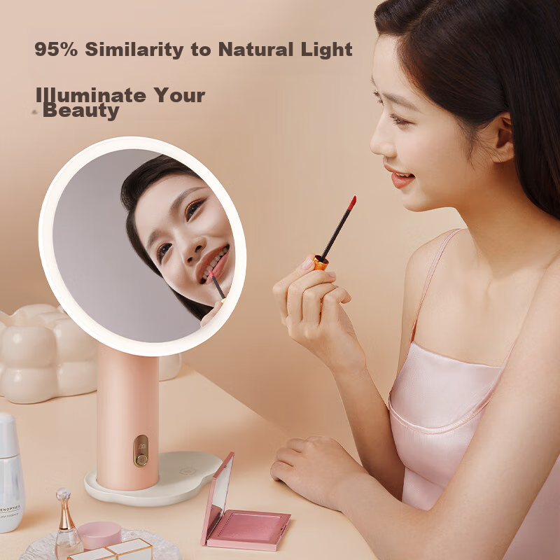 JD Original Three-Day Lighted Makeup Mirror with LED Desk Vanity Mirror for Live Streaming, Beauty Mirror, Birthday Gift for Wome