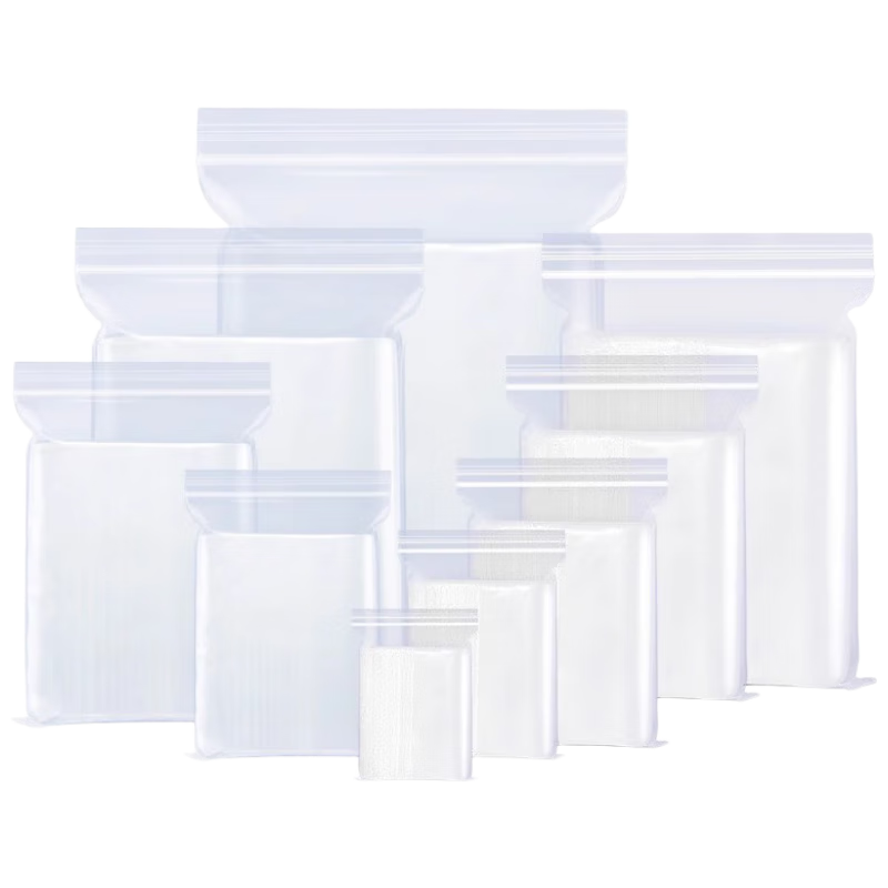 Dengbi White Edge Self-Sealing Bags [20 Mil Thick], Size 7, 14*20cm/100 Pieces, Waterproof Food PE Transparent Sealing Bags
