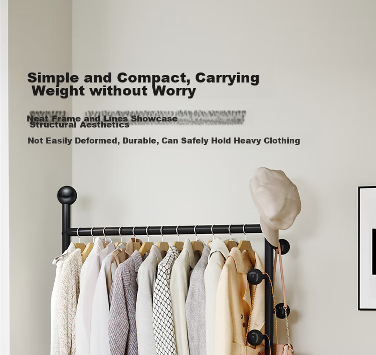 Yicainianhua Coat Rack, Floor-Standing Clothes And Hat Stand, Multifunctional Hanger, Bedroom Storage Rack, Clothes Drying Rack (Miqi) 2383 14