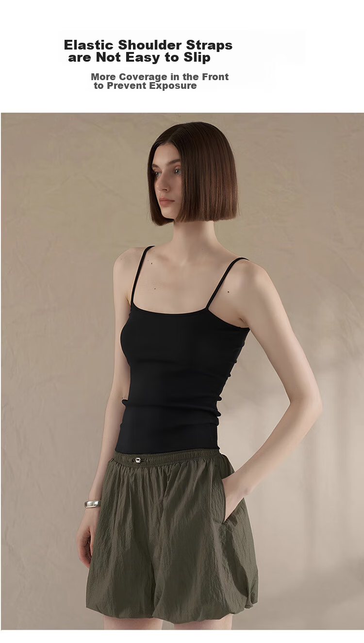 LangSha Women's Summer Camisole Tank Top, Slim-Fit, Figure-Flattering, Sleeveless Undershirt, Large Size, Inner Wear 9