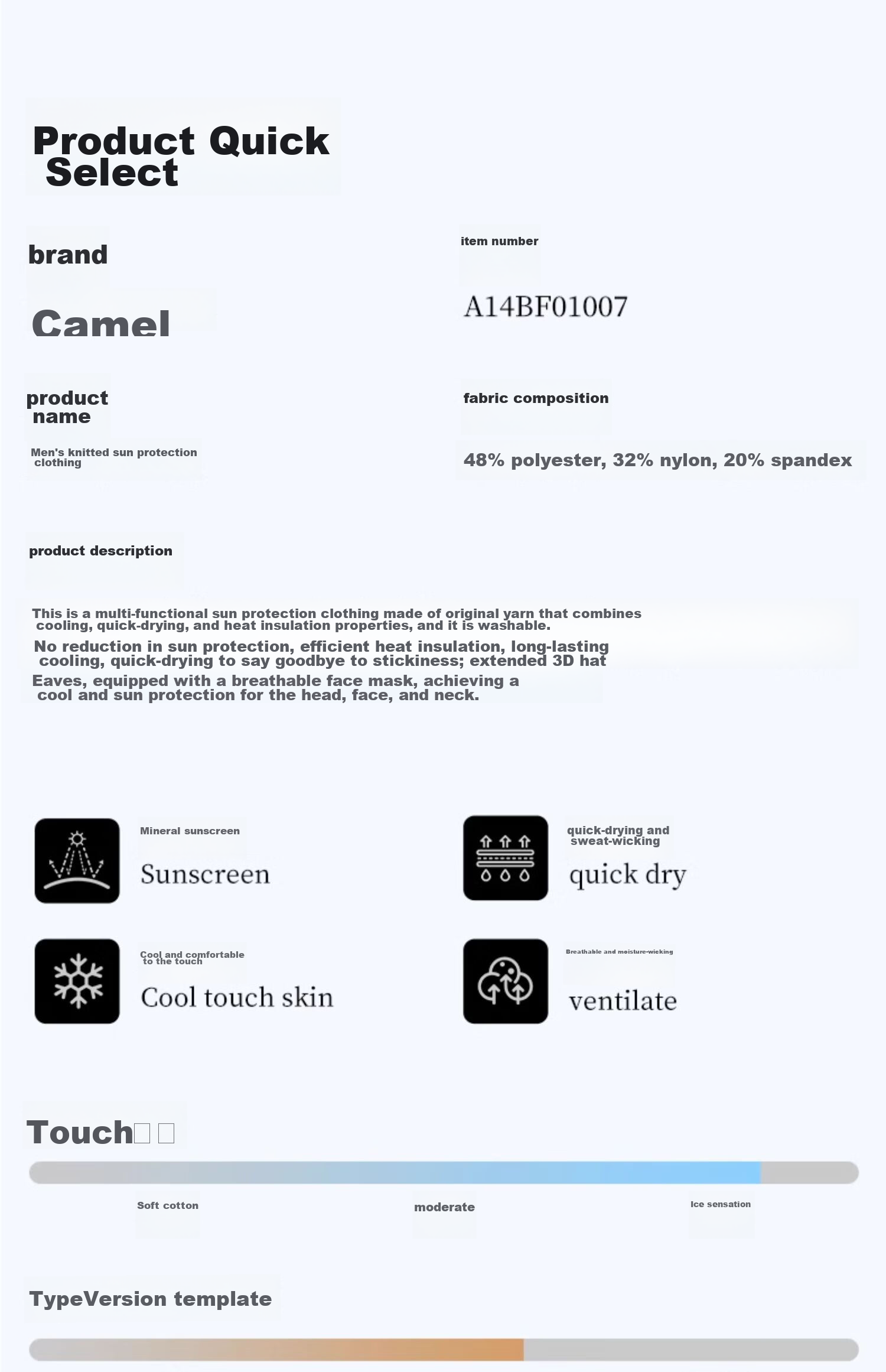 CAMEL Cool White Outdoor Sun Protection Clothing for Men And Women, Summer UV Protection Original Yarn Ice-Feel Breathable Sun Protection Jacket 1007 1
