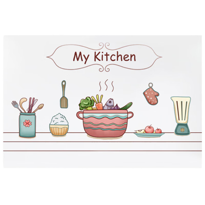 Cuttlefish Oil-Resistant Kitchen Tile Stove Oil Smoke Sticker High Temperature Resistant Waterproof Oil-Proof Wall Sticker 60x90cm 2 Pieces