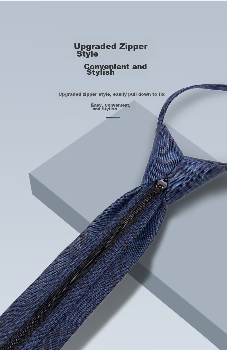 Luomeng Men's Necktie JK Formal Wedding Groom's Tie, 7cm Thin Style, No-Tie Zipper, Gift Box Set for Boyfriend 5