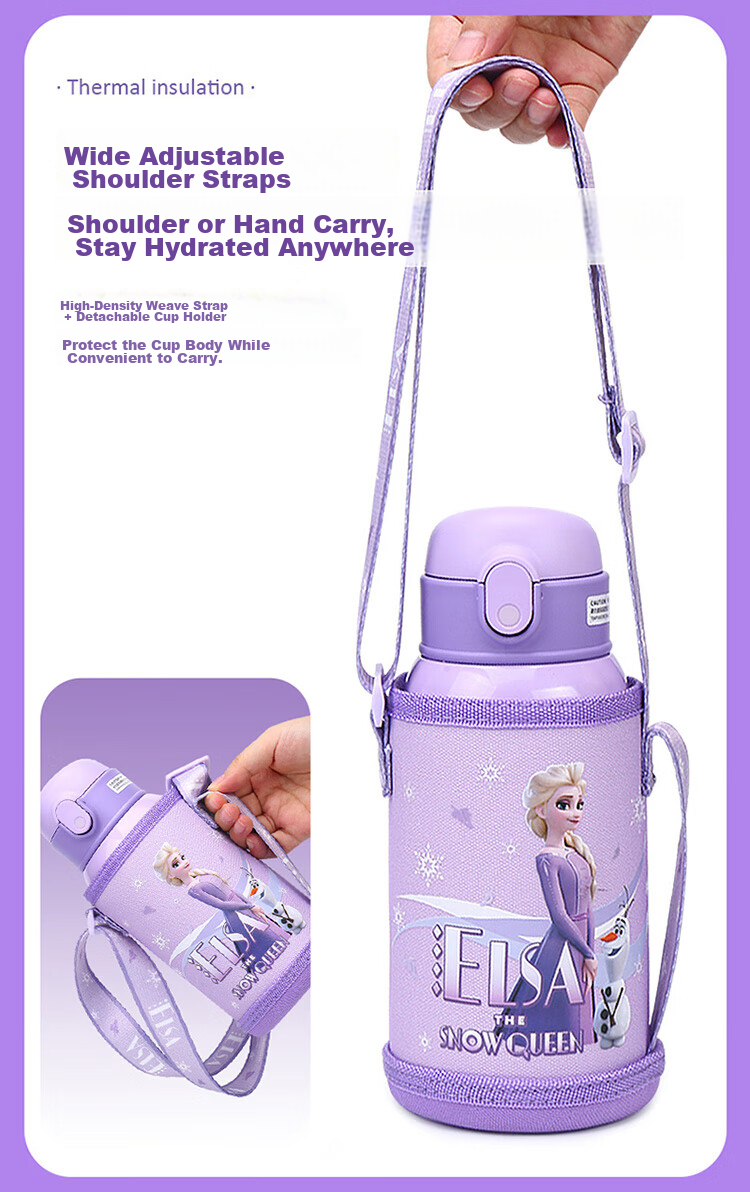 Disney Children's Insulated Cup, Dual-Use Water Bottle, 316 Stainless Steel Cup Cover, for Kindergarten And School Students, Specialized Water Bottle, 550ml 8