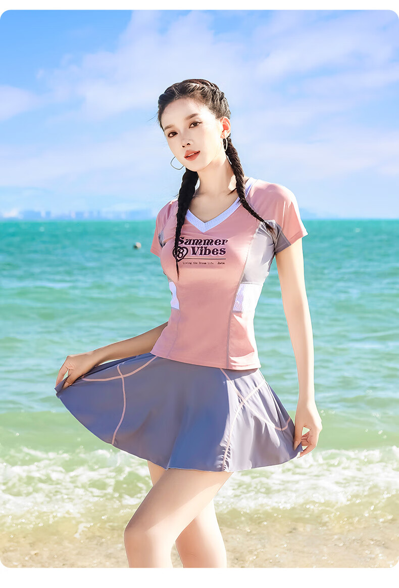 Barbie Conservative Two-Piece Swimsuit for Women, Slimming Skirt-Style Swimwear with Tummy Control, Student Sports Swimsuit for Hot Springs And Vacatio 20