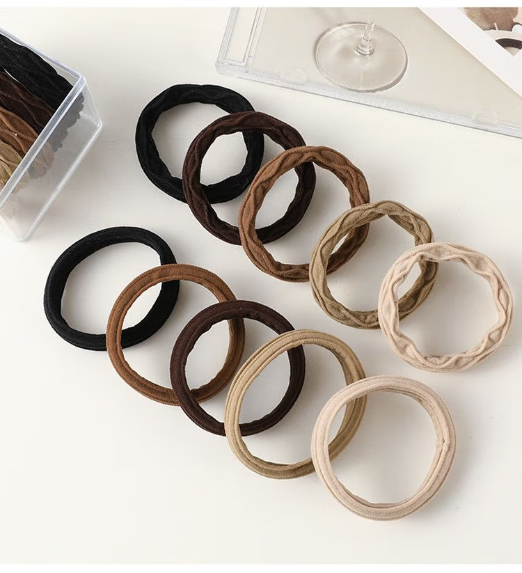 Yefili 10-Pack High Elasticity Simple Hair Ties for Bun and High Ponytail Durable Hair Bands for Women and Students 4