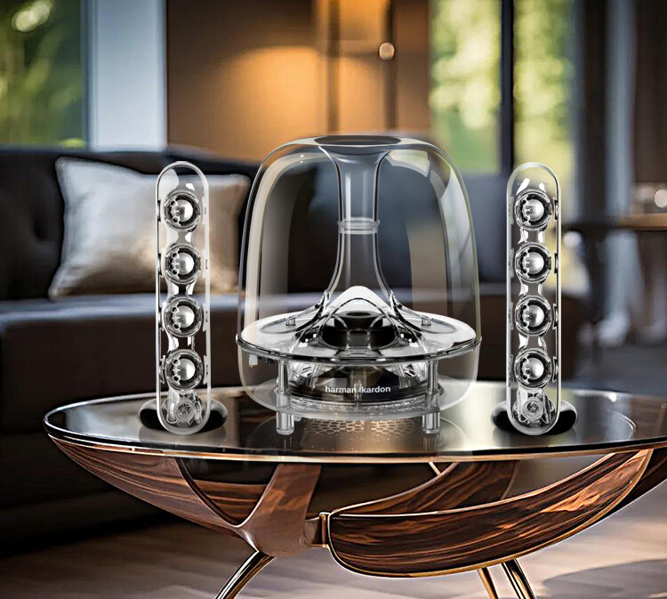 Harman/Kardon SoundSticks3 Crystal Third Generation, TV Multimedia Desktop Computer Wired Speakers, Subwoofer Audio, Surround Stereo Sound, Bluetooth Receiver Included 7