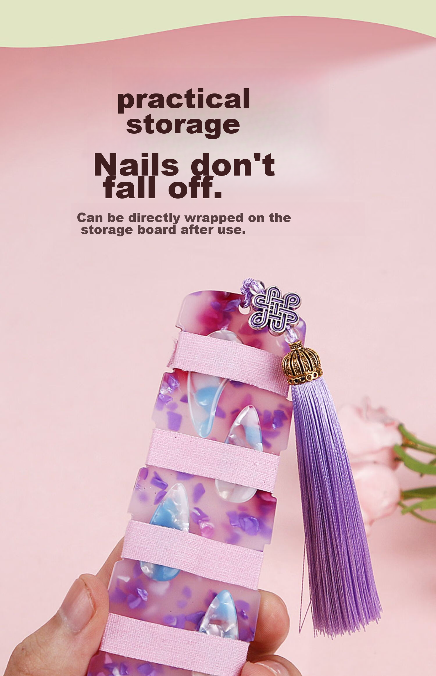 Maneryuepu Guzheng Fingernail Storage Board, Pipa Nail Board, Nail Wrapping Board, Nail Wrap Card, Adhesive Tape Accessories, 2 Pieces Per Pack 5