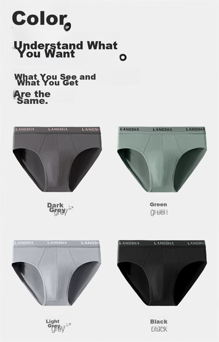 LangSha Men's Underwear, Triangle Briefs, 5A Antibacterial, Breathable, Large Size, Youth Male Shorts 13