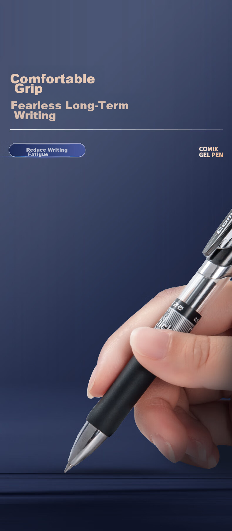 COMIX Gel Pen, Retractable Pen, Bullet Tip/water-Based Pen/0.5mm Conference Signing Pen, Black (10 Pens + 10 Refills), Exam Practice Kit EB19 5