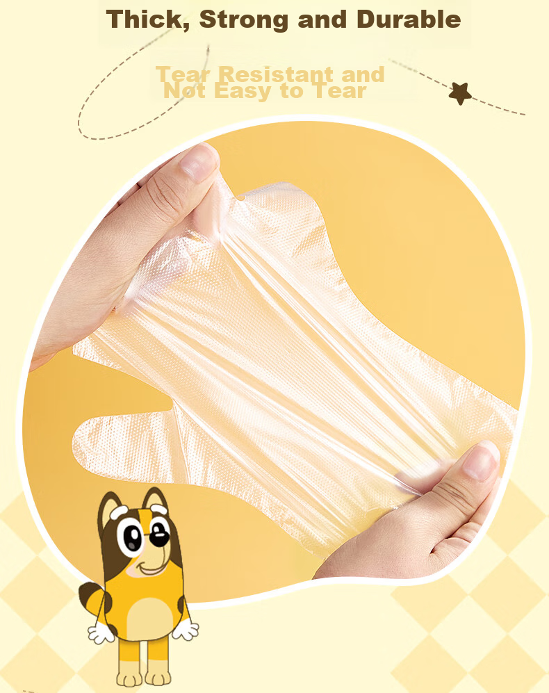YOUAO Children's Disposable Gloves, 200 Pieces, Thickened Food-Grade PE, Leak-Proof, for Kids Aged 3-12, Toddlers And Babies 12