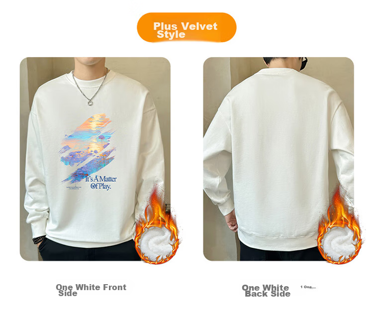PLAYBOY Sweatshirt for Men, Autumn Jacket, Men's Long-Sleeve T-Shirt, Loose Casual Trendy Round Neck Sportswear 10