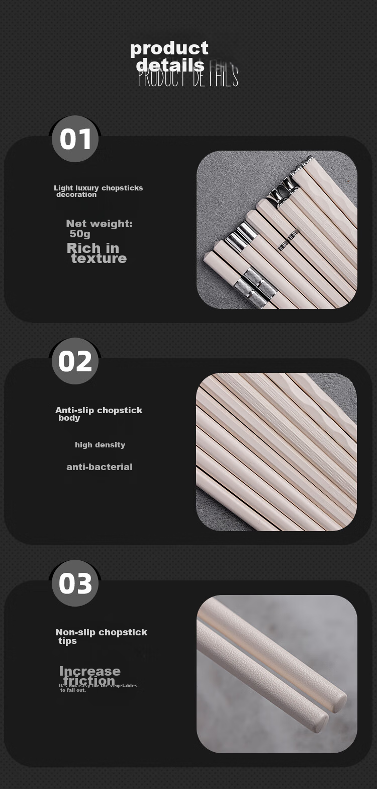 Banwu Life Premium Alloy Chopsticks Non-Slip Heat-Resistant Household Individual Anti-Mold Antibacterial Personal Chopsticks 13
