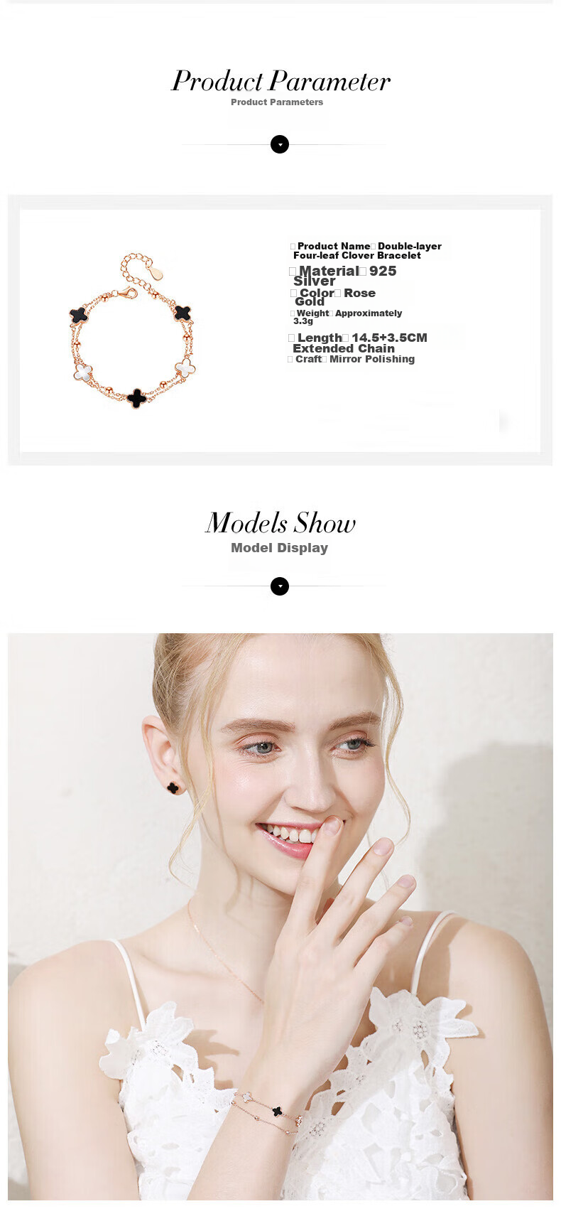 Grace Girl Double-Layer Four-Leaf Clover Bracelet for Women, Internet Celebrity Jewelry, Fashionable And Unique Jewelry, Practical Anniversary Birthday Gift for Girlfriend 5