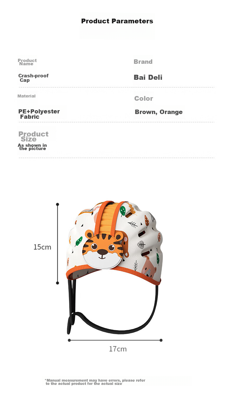 BEIDELI Anti-Fall Hat, Baby Walking Head Protection, Fall Prevention Pillow, Toddler Anti-Collision Device, Little Tiger Style, 1 Piece 11