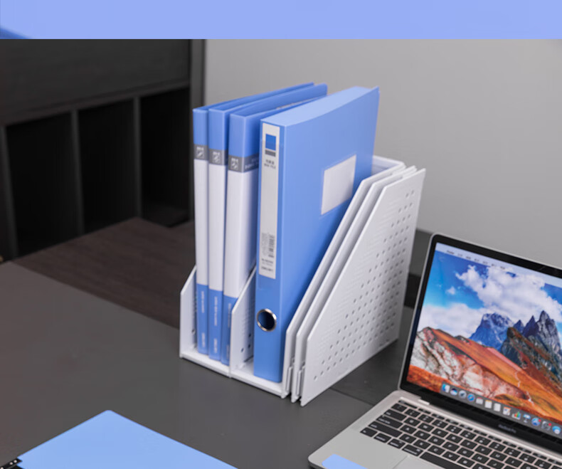 Deli 75mm Single A4 Velcro File Box Plastic Document Organizer, Accounting And Financial File Storage Box, Office Supplies, 5624ES, Blue 13