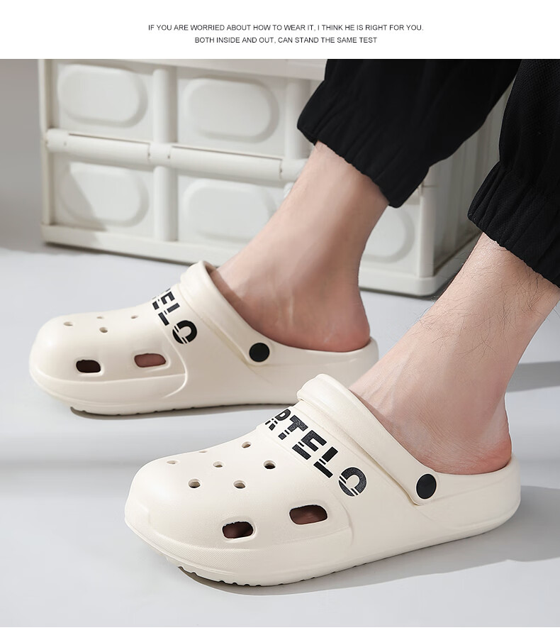 CARTELO Perforated Sandals for Men, Summer Beach Slippers, Casual Garden Shoes, Style 1488, Black, Size 44-45 4