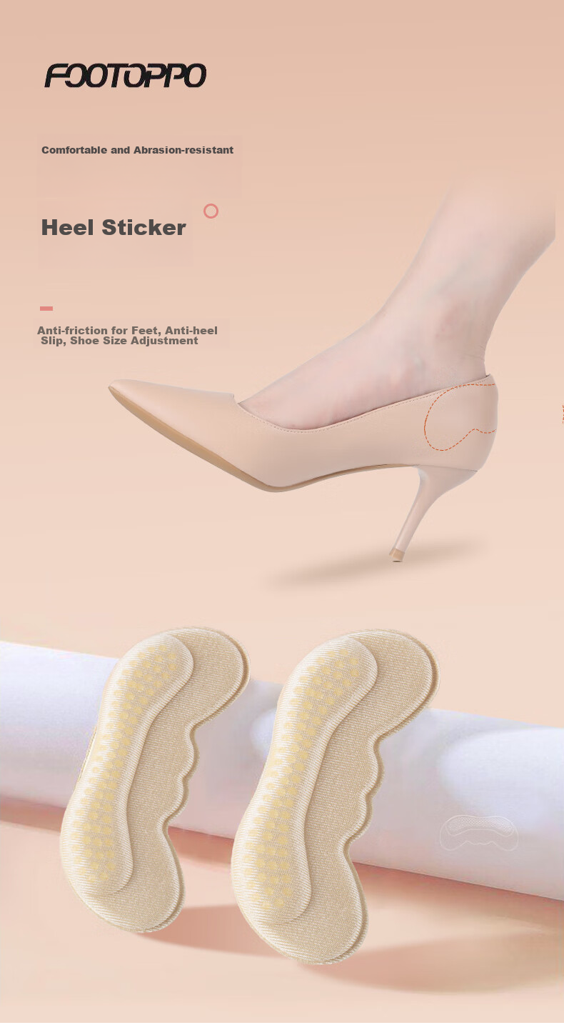 FOOTOPPO Heel Grips, Anti-Friction Pads for High Heels, Anti-Slip Pads for Men's Leather Shoes, Foot Pain Relief Pads, Shoe Size Reducer for Wome 1
