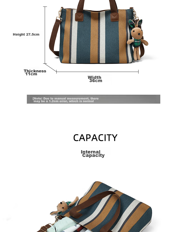 Aiqinghai Canvas Handbag, Women's Tote Bag, Large Capacity Shoulder And Handheld Bag, Practical Birthday And Mother's Day Gift for Mom 10