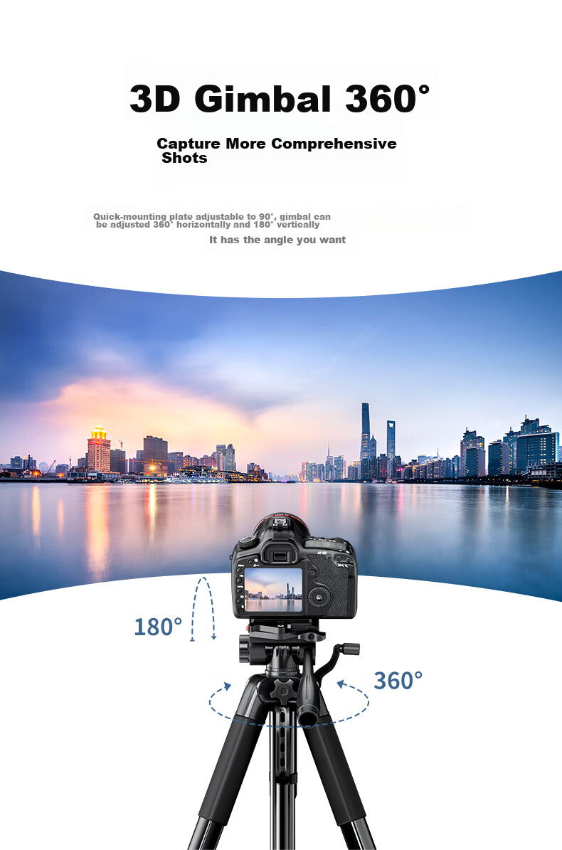 JIAHUACAI Tripod for Smartphones, Cameras, Mirrorless Cameras, DSLR, Sony, Canon Photography And Videography, Horizontal And Vertical Shooting Stabilization, Indoor Selfie, TikTok Live Streaming, Short Video, Outdoor Portable Stand 13