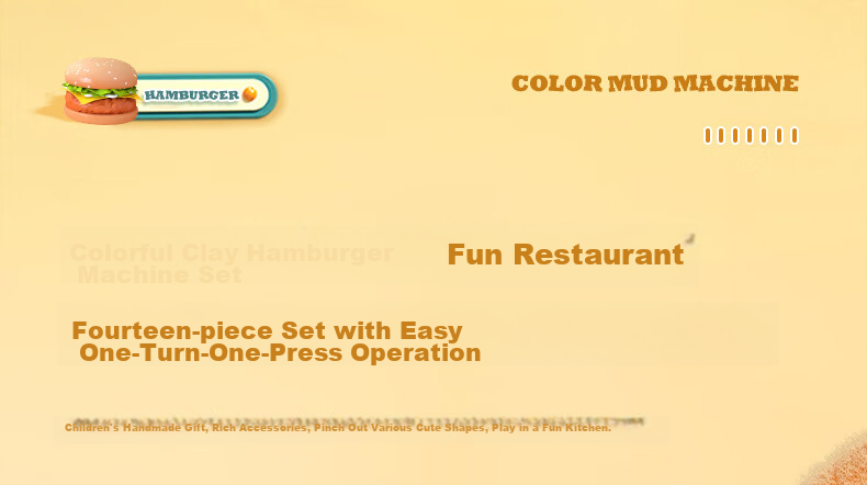 Deli Clay Machine, Burger Maker, Non-Clay Playdough for Children, Boys And Girls, Colorful Clay, Non-Toxic Toy for Kids, Birthday Gift 5